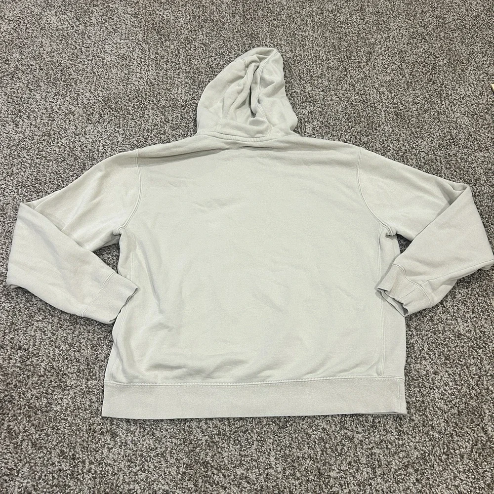 Nike Sweatshirt Womens Large Beige Pullover Hoodie Cropped Oversize Fit Swoosh
